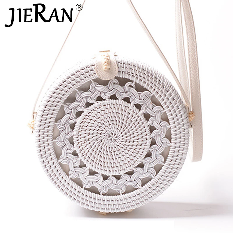 

Women Straw Bags Handmade Round Bamboo Messenger Crossbody Bag Female Rattan Bags Box Bali Bohemian Beach Handbag Knitting Bolsa