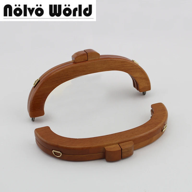 

5 pieces,20cm 8 Inch Camel Color Wood Kiss Clasp Frame for women knit purse sewing bags purse,Natural Wood Purse Frame Quilt