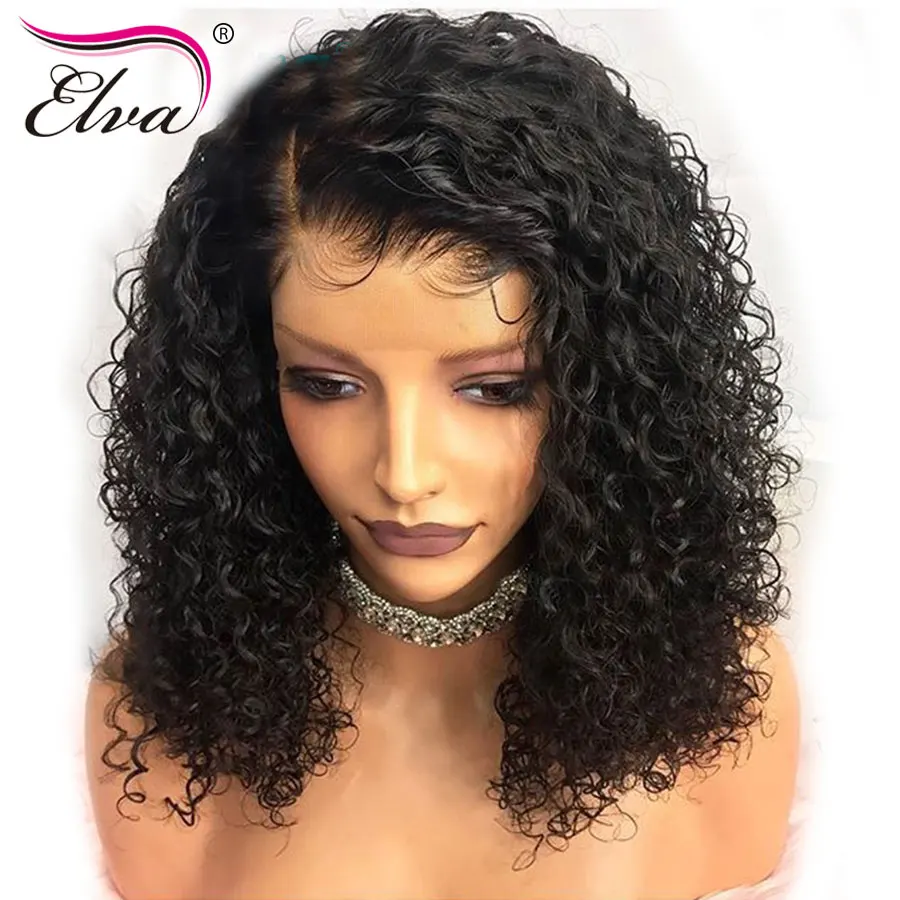 

Full Lace Human Hair Wigs Elva Brazilian Human Hair Curly Wigs Remy Hair Full Lace Wigs Frontal Pre Plucked Baby Hair Bob Wigs