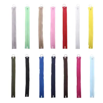 

14 Color 25cm 3# Closed End Resin Zippers Pull Ring Head for Sewing Bag Wallet Garment Resin Zippers Bag Accessories