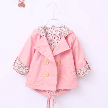 

2016 new girl jacket spring fall girl double breasted cardigan baby baby child lace jacket high quality free shipping