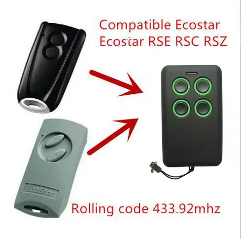 

Ecostar RSC2, Ecostar RSE2 compatible remote control 433,92Mhz rolling code free shipping
