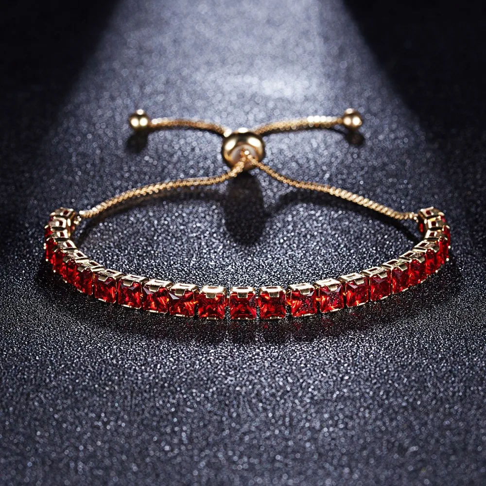 Rinhoo простой 4 мм браслет винтажный CZ камень тонкий женский теннисный браслет женский трендовый регулируемый браслет ювелирные изделия на цепочке подарки для девочек