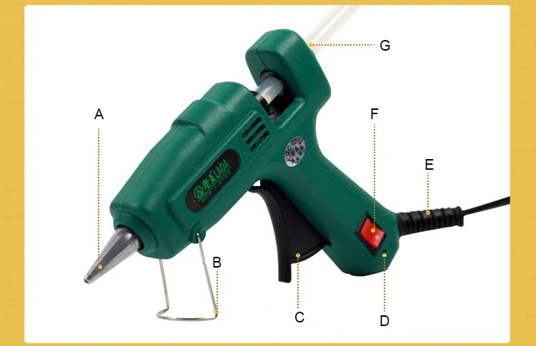 LAOA 25 Вт/60 Вт/100 Вт/150 Вт термоплавкий клеевой пистолет Профессиональный pistolet a colle Mini для металла/дерева Рабочая палочка бумажная шпилька PU цветок