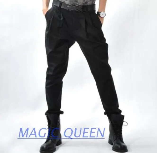 

27--42 HOT 2019 Spring Men's New Fashion Personality Custom Large size small boots pants casual trousers harem pants breeches