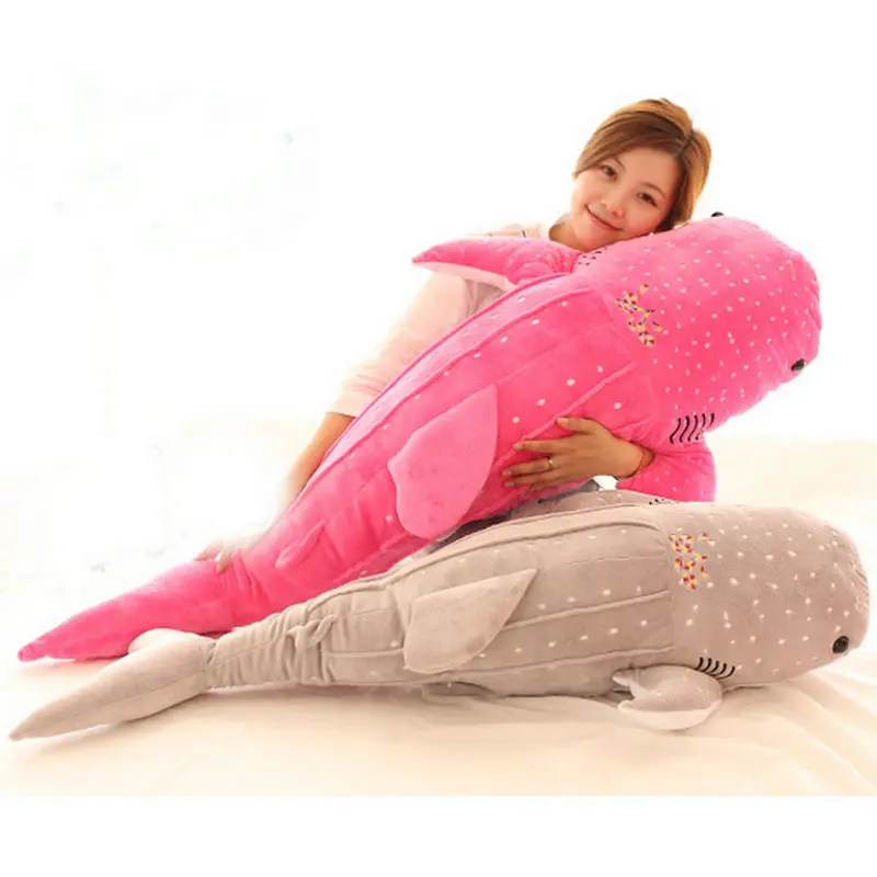 50-120cm Blue/pink/gray large size Shark Plush Toys Big Fish Cloth doll Whale stuffed plush animals doll Children Birthday Gift big blue whale
