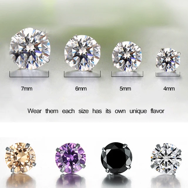 Pure S925 Silver Earrings Wedding Cz Diamond Round Stud Earring Pure S925 Silver Earrings Wedding Cz Diamond Round Stud Earring Crystal For Women And Men 2017