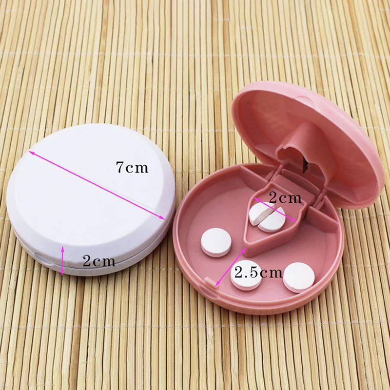 

1PCS Portable Pill Cutter Splitter Divide Storage Case Box Holder 3Colors Medicine Cut Compartment