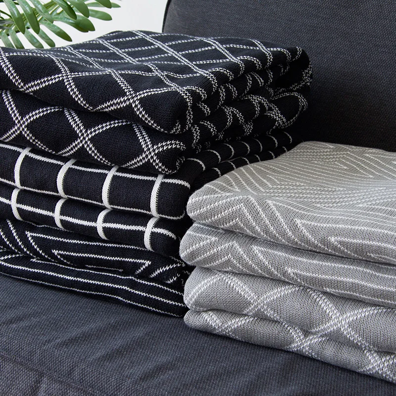Us 79 99 Collalily Nordic 100 Cotton Sofa Throw Blanket Modern Geometric Striped Plaid Grey Bedding Bed Soft Rug Home Black White In Blankets Us 79 99 Collalily Nordic 100 Cotton Sofa Throw Blanket Modern Geometric Striped Plaid Grey Bedding Bed Soft Rug Home Black White In Blankets