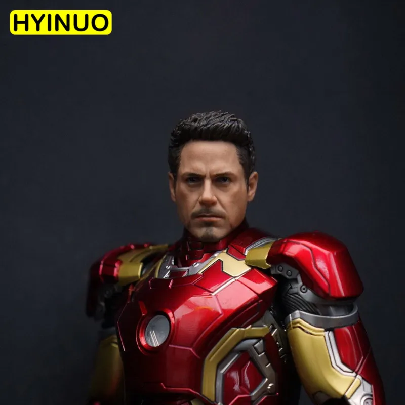 Модель 1/6 года, модель Tony Stark, железная Мужская голова для мальчиков, версия для лепки, короткая головка для волос, резьба на голову для 12 дюймов, фигурка для тела