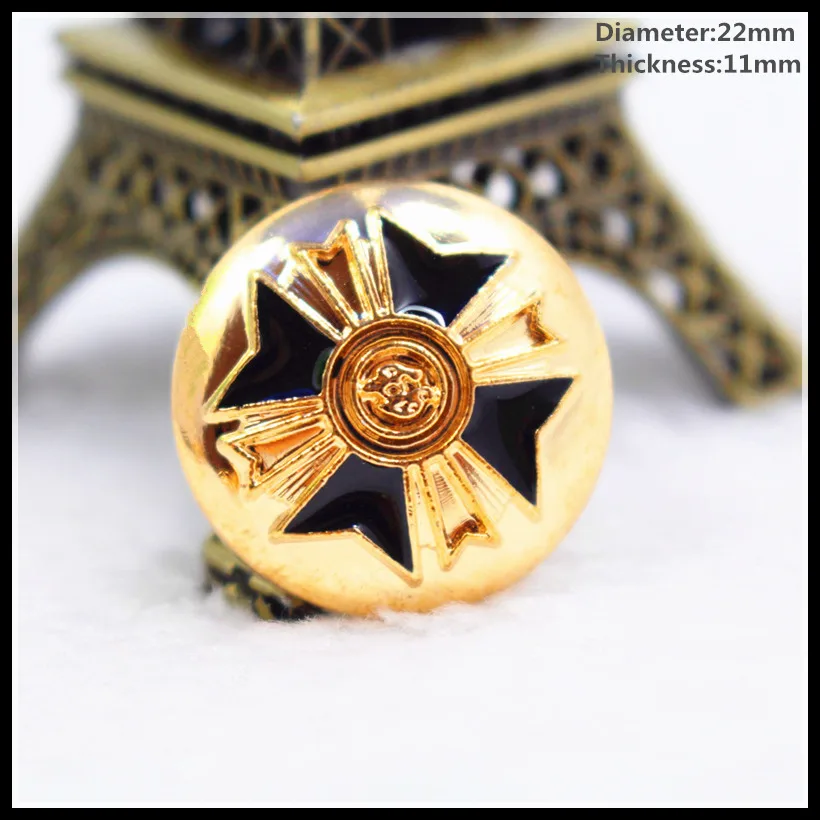 

wholesale 22mm,20pcs new fashion gold metal buttons high quality brand buttons for men shirt suit sewing accessories,09