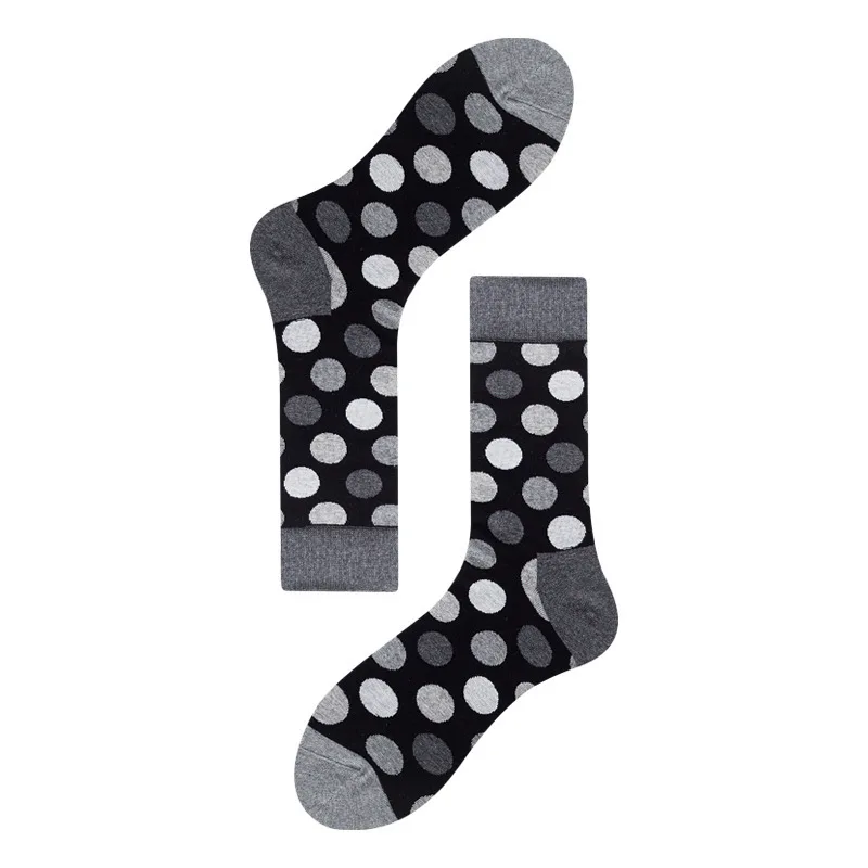 PEONFLY Harajuku Стиль Для мужчин носки темно-Цветные черные и белые клетка, горошек и рисунком кошки, счастливые носки в стиле «хип-хоп» из чесаного хлопка, Sokken - Цвет: 3