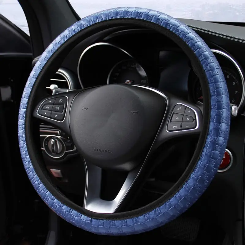 

Woven Leather Elastic Without Inner Ring Car Steering Wheel Cover DIY Car Steering Wheel Cover