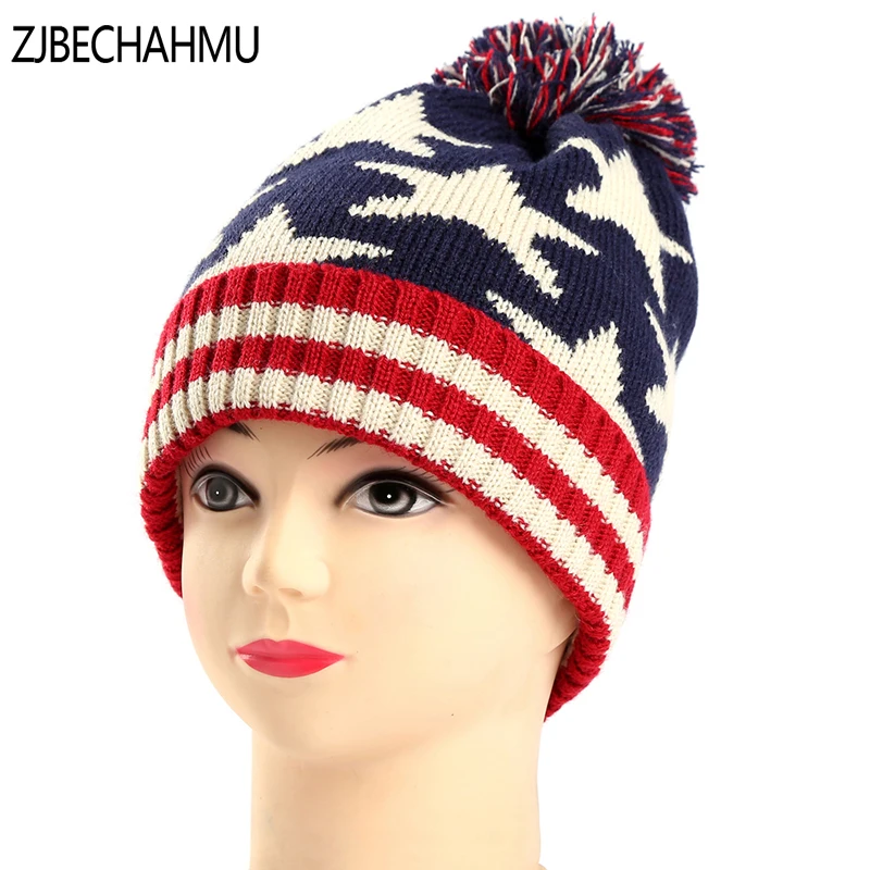 

ZJBECHAHMU Hats Spring Fashion Elegant Solid Striped Wool Skullies Beanies For Women Grl Winter Cotton Warm Snapback Hat Newest