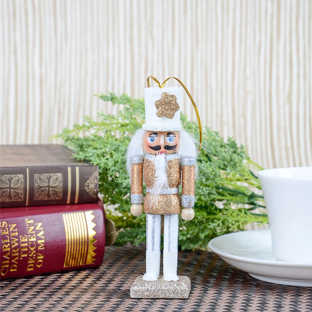 15Pcs 12cm Wooden Nutcracker Solider Figure Model Puppet Doll Handcraft for Children Gifts Christmas Home Office Decor Display