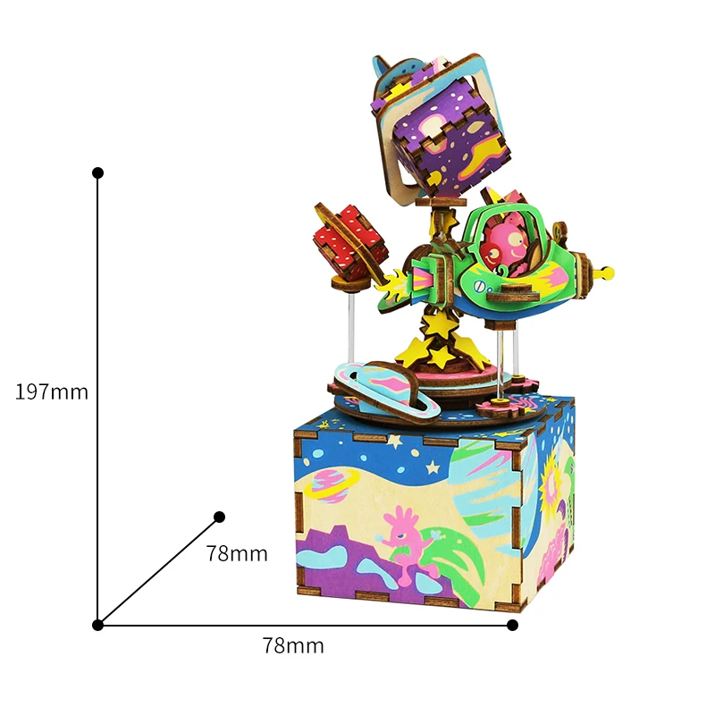 Robotime 3D головоломка DIY Собранный креативный подарок Деревянный фестиваль Memento для детей музыкальная шкатулка Вселенная AM403