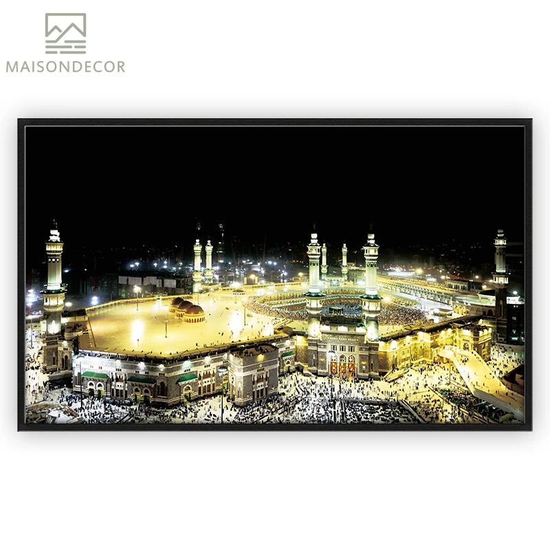 Исламские картины Mecca Kaaba в ночь Hajj мусульманские Макки Печать на холсте