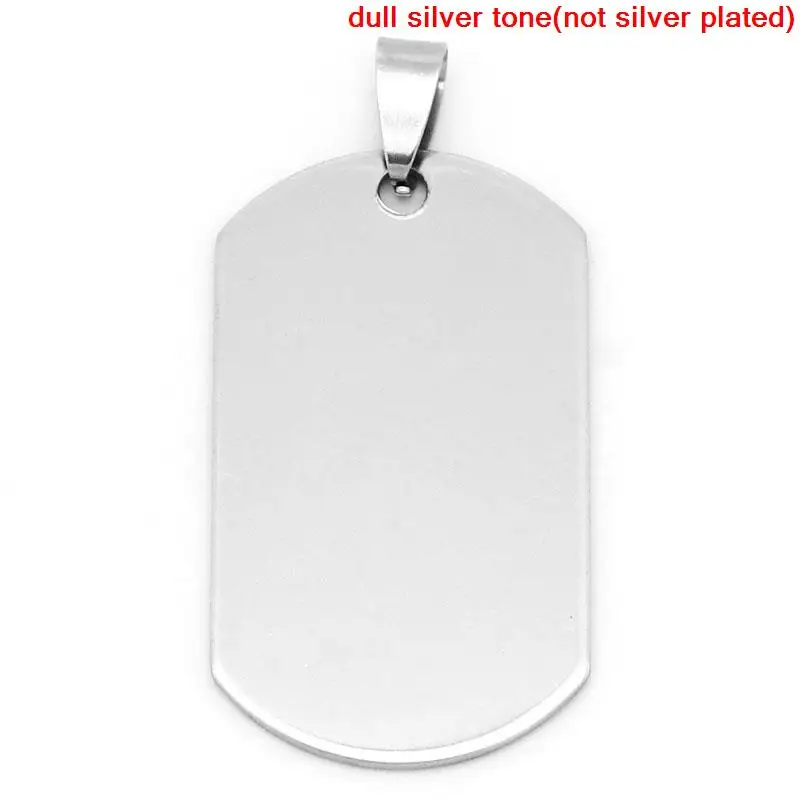 

Stainless Steel Charm Pendants Rectangle Silver Tone 5cm(2") x 24mm(1"), 1 Pc new