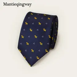 Mantieqingway 6 см галстук из искуственного шелка Узкий галстук Gravata Классический с принтом в полоску галстуки для мужчин свадебные точки шеи