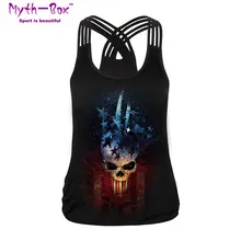 Женский спортивный жилет с 3D принтом черепа, женские рубашки для йоги, беговые трусы, эластичная футболка для фитнеса, тонкие топы на бретелях, спортивная блузка для тренировок