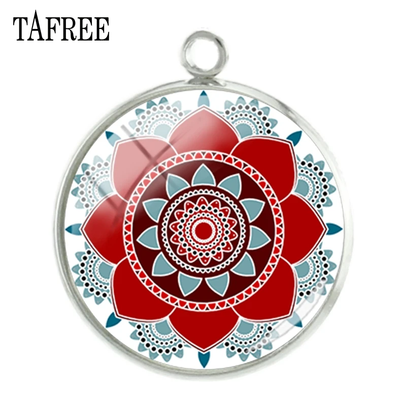 

TAFREE Mandala Pattern Charms Personalized buddhist Sacred geometry Pictures handmade DIY 20 mm glass Jewelry CT323