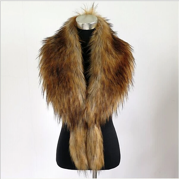 

Large imitation fox fur collar winter raccoon fur scarf shawl collar