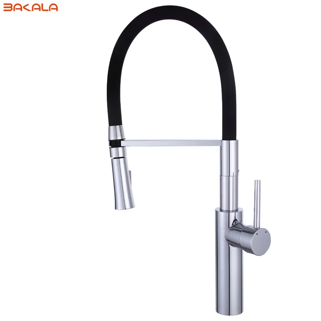 Special Offers BAKALA Hot Sale Pull Out Spring Kitchen Faucet Brass Vessel Sink Mixer Tap Sprayer Swivel Spout Mixer Tap BR-9203