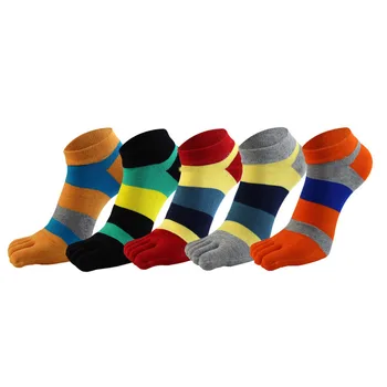 

5 colors soft fashion toe socks men top quality cotton breathable five finger socks new ankle sock hombre 2019 mens gifts