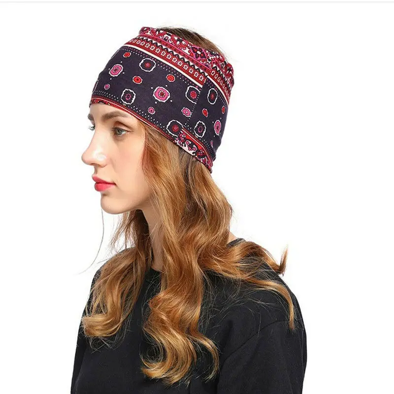 Индийская эластичная повязка для головы Женская эластичная чалма скрученный узел повязка на голову скрученная завязанная повязка для волос - Цвет: Красный