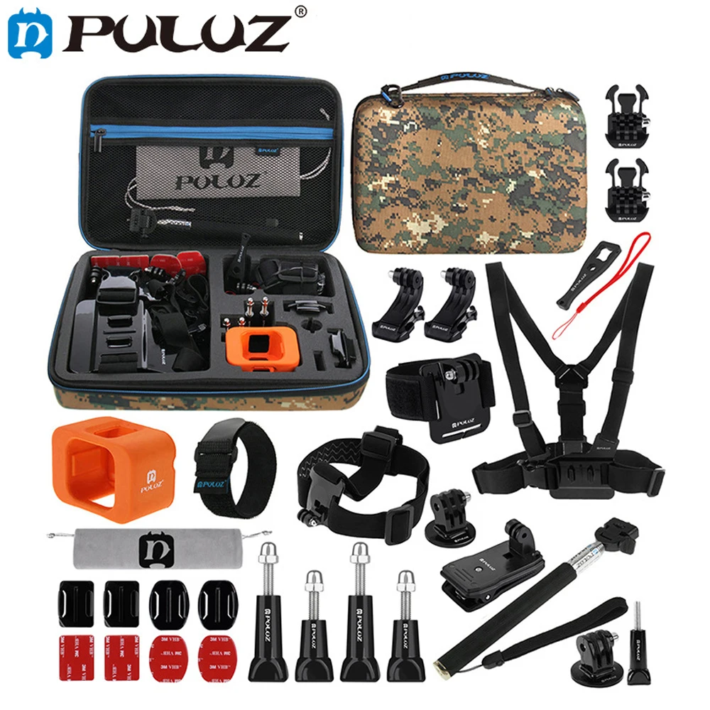 PULUZ 29 in 1 Accessories Combo Kits with Camouflage EVA Case for GoPro Go pro HERO5 Session /4 / | Электроника