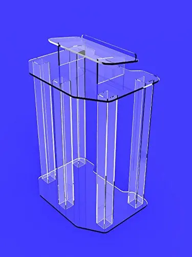 US $915.00 Fixture Displays Podium Clear Ghost Acrylic wrap around style Pulpit LecternFully AssembledASSEMBLED plexiglass