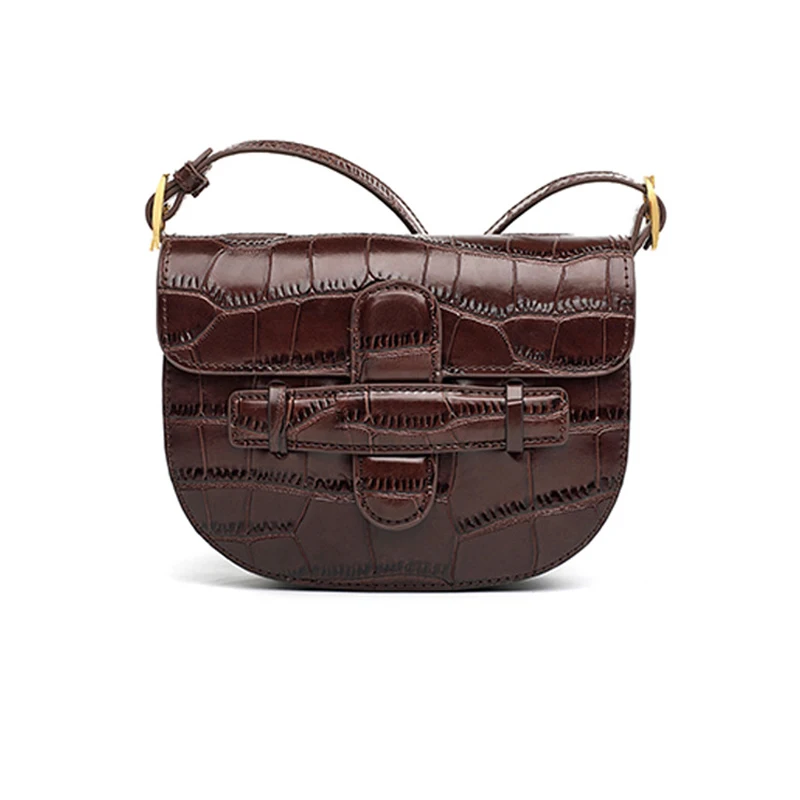

Women cow leather Saddle Handbag Genuine Leather messenger bag Crossbody shoulder bag Waist pocket purse