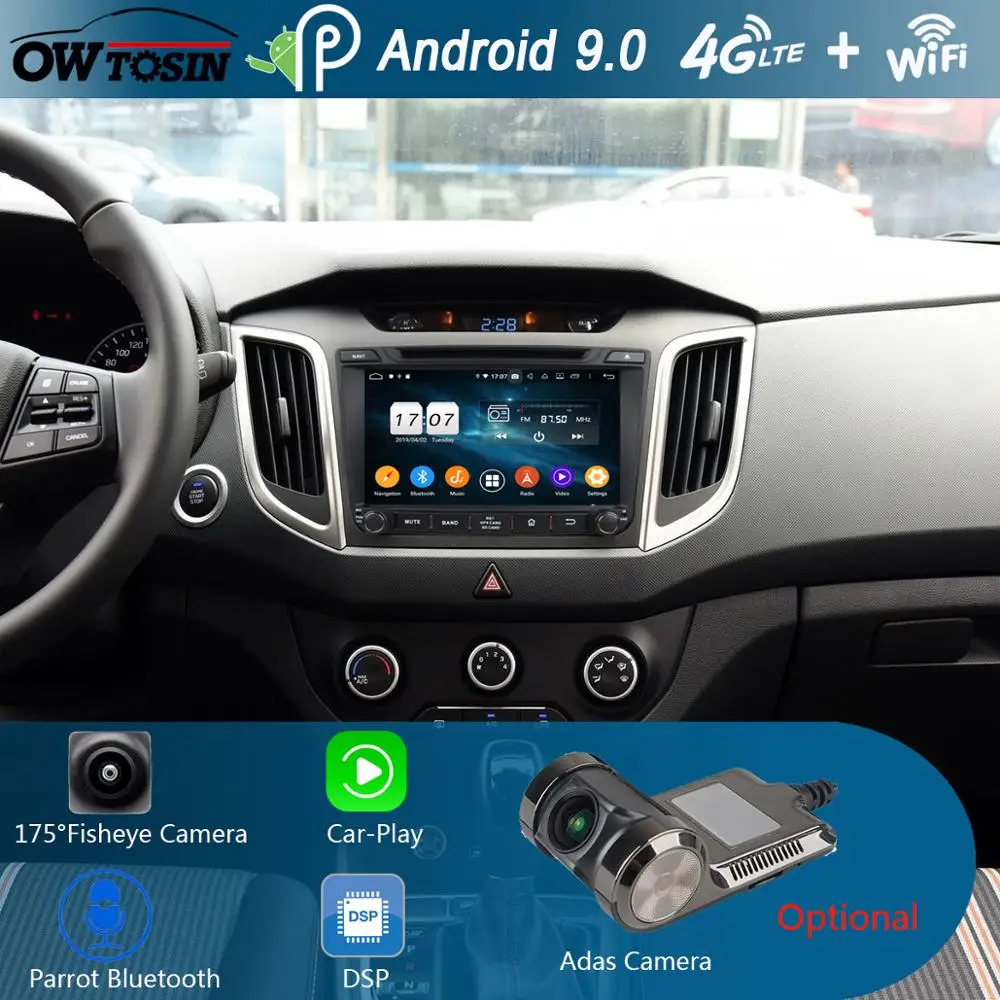 Автомагнитола 8 &quotIPS 8Core 4G + 64G Android 9 0 DVD радио GPS Navi для Hyundai IX25 Creta 2014 2015 2016 2017 DSP CarPlay