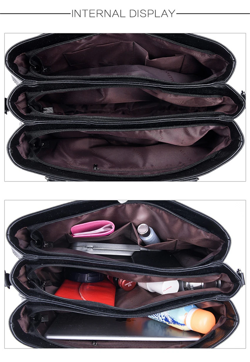 capacidade senhoras casual tote saco preto vermelho