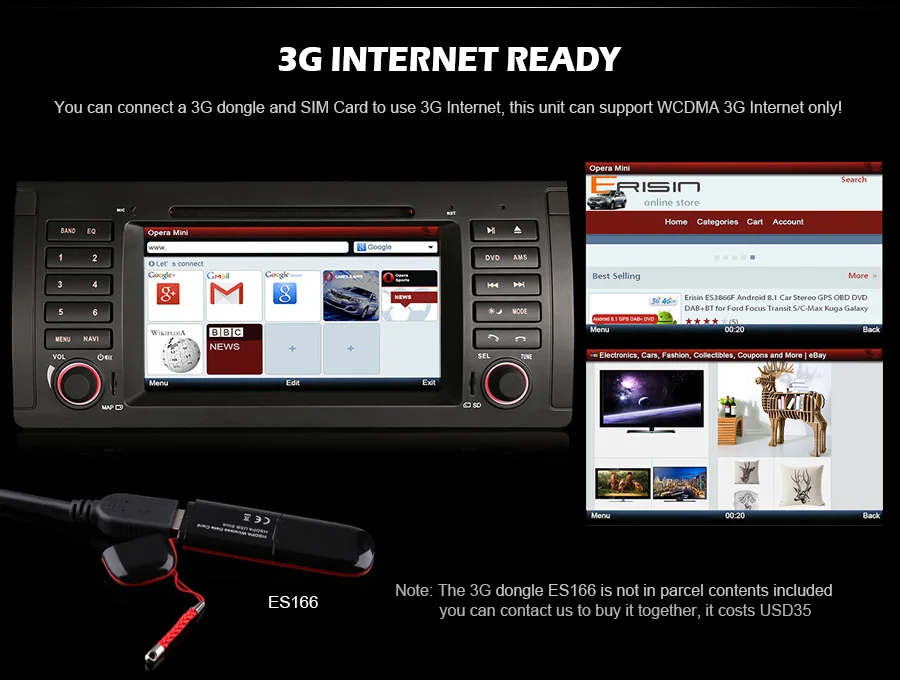 Excellent Erisin ES739B 7" 2 din Car DVD 3G GPS RDS Bluetooth DVD iPhone SWC USB DVR-IN for BMW 5er E39 E53 M5 X5 5 Excellent Erisin ES739B 7" 2 din Car DVD 3G GPS RDS Bluetooth DVD iPhone SWC USB DVR-IN for BMW 5er E39 E53 M5 X5 5