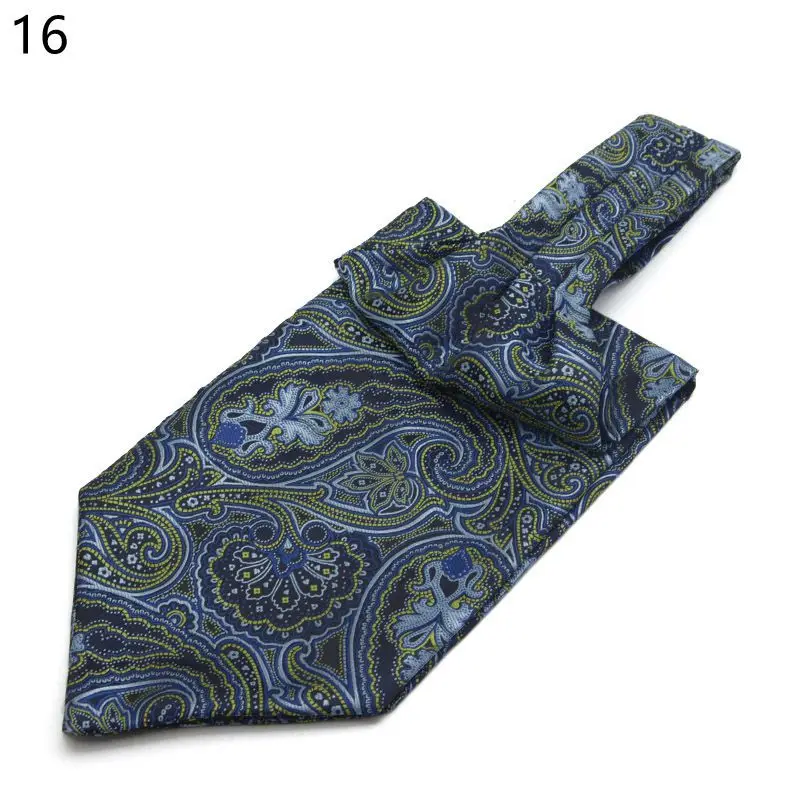 Men's  cravat suit silk scarf business collar wide tie retro pattern shirt scarf wedding party accessories