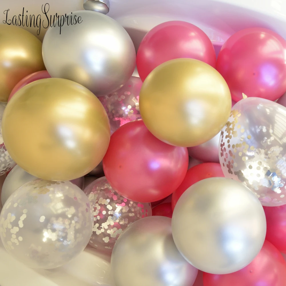 Valentine'S Day Black And Gold Party Silver Balloon Babyshower Ballons New Year'S Decor Gender Reveal Helium Balloon 30pcs (10)