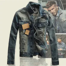 MODISON Jeans Jacket Men 2019 Spring Vintage Slim Fit Denim Jacket Man Streetwear Coat