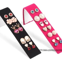 10 шт. бархат гибкие серьги Витрина серьги стержня держатель ювелирных изделий показаны стойки серьги организатор в полоску