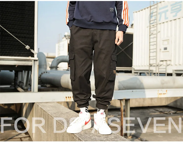 Оригинальные весенне-осенние штаны-шаровары с карманами и эластичной резинкой на талии в стиле хип-хоп мужские походные Мужские штаны Свободные повседневные брюки джоггеры M-5XL