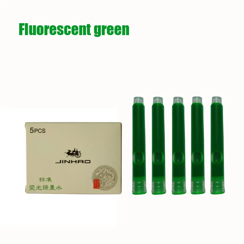 JINHAO много 25 шт чернильные картриджи для авторучки синие высококачественные чернила и черные зеленые красные чернила на выбор - Цвет графита: Green as picture