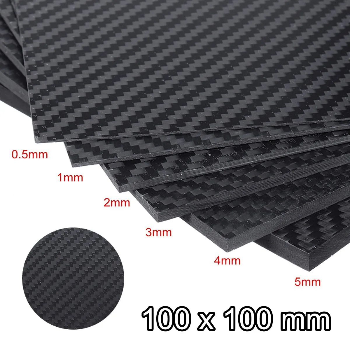 

100X100 mm 3K Matte Surface Twill Carbon Plate Panel Sheets High Composite Hardness Material Anti-UV Carbon Fiber Board 0.5-5MM