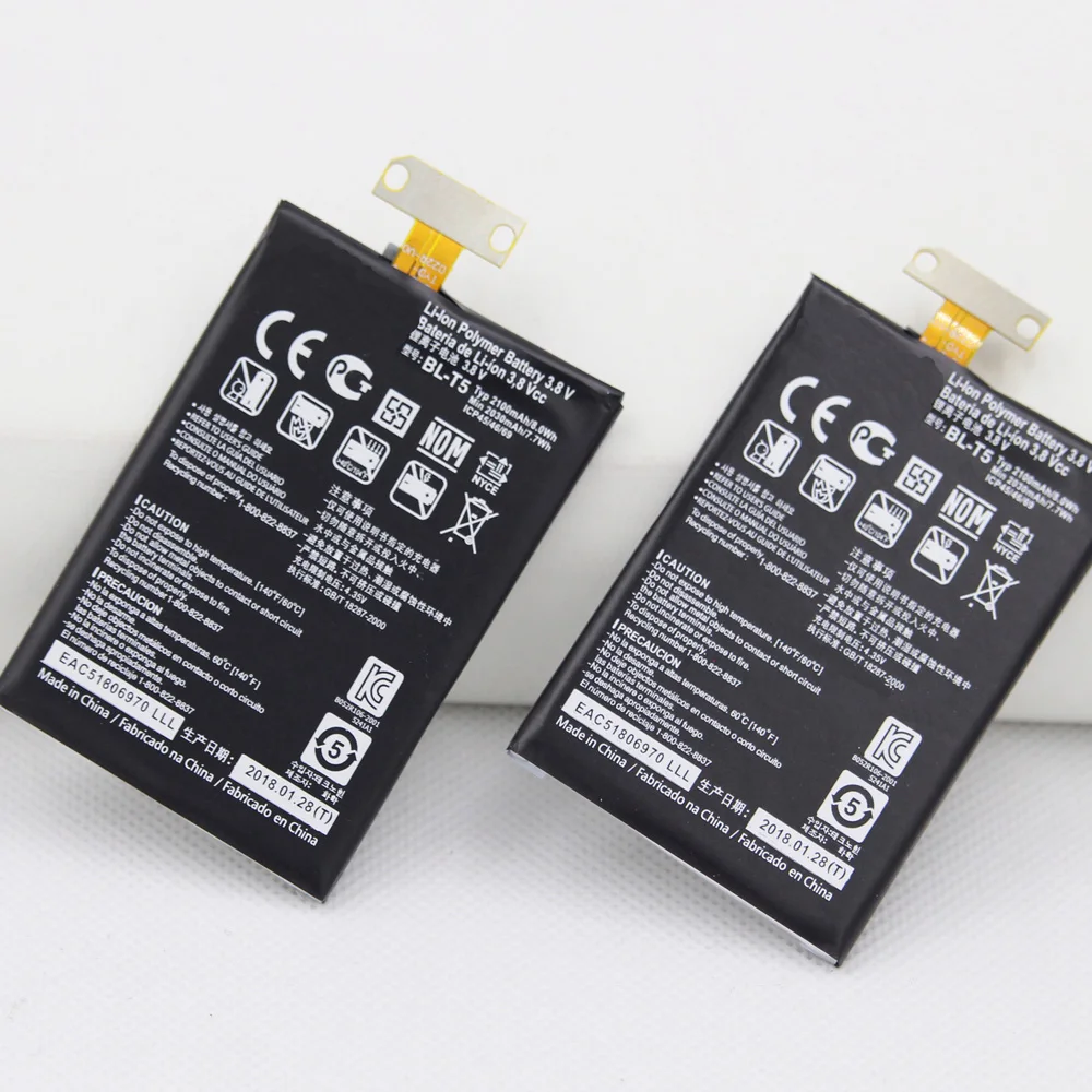 5 шт./лот BL-T5 BLT5 3,8 V 2100 мА/ч, Батарея BL T5 для LG Optimus G E971 E973 E975 Google Nexus 4 E960 телефон Батарея