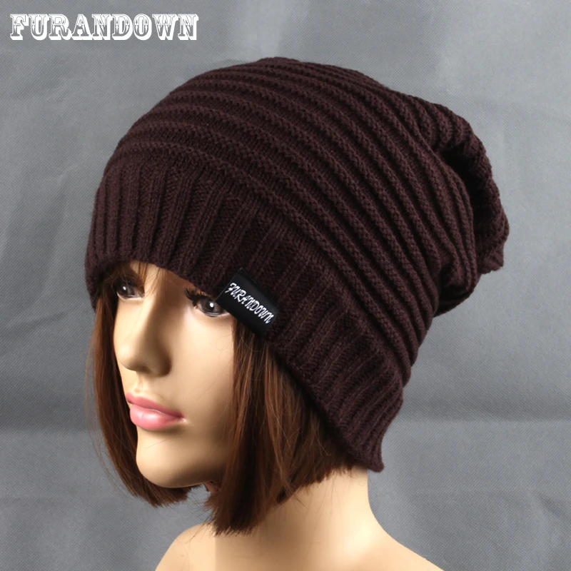 

2017 Fashion Women Men Winter Warm Beanie Hats Ladies Striped Knitted Cap Fleece Liner Skullies Gorros mujer
