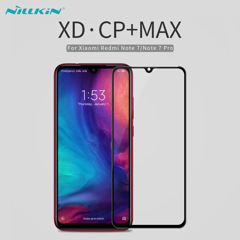 

Redmi Note 7 Glass Screen Protector Nillkin XD CP+ Max Full Glue Coverage Screen Protector Tempered Glass for Redmi Note 7 Pro
