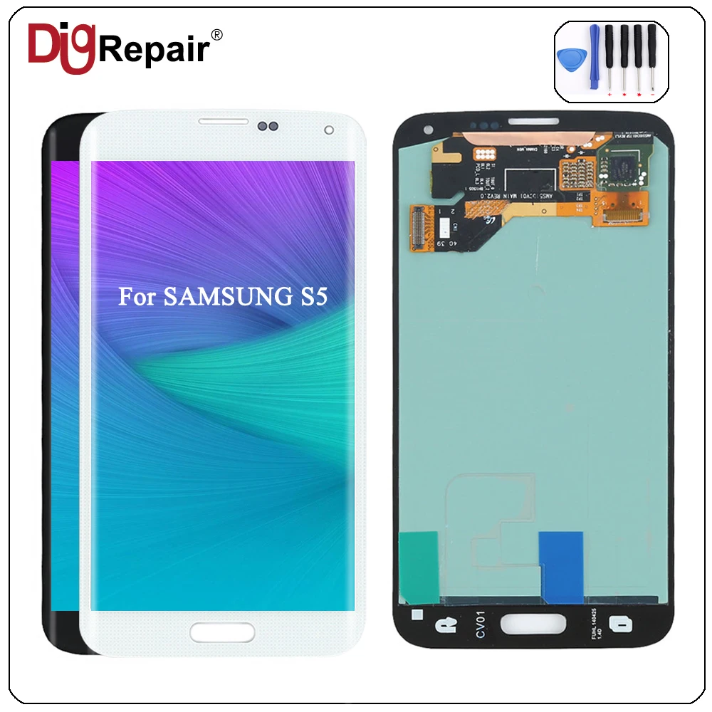 Black White for SAMSUNG GALAXY S5 i9600 G900 G900F LCD