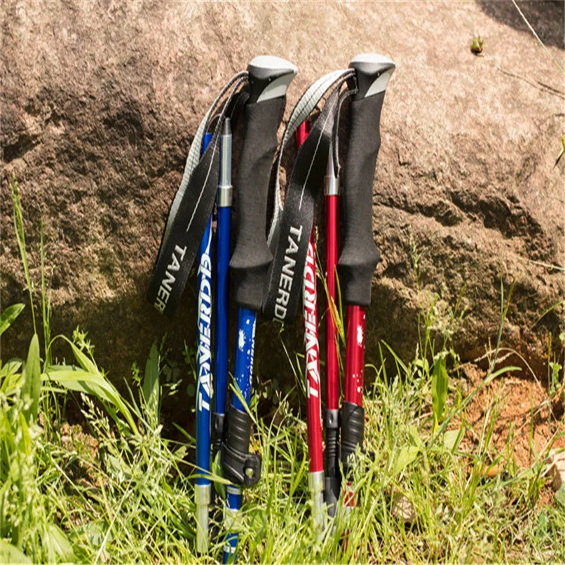 Ultralight 4-Section Telescopic Walking Sticks Hiking Stick Trekking Pole Anti Shock Alpenstock Portable Folding Cane # 2o12 (4)