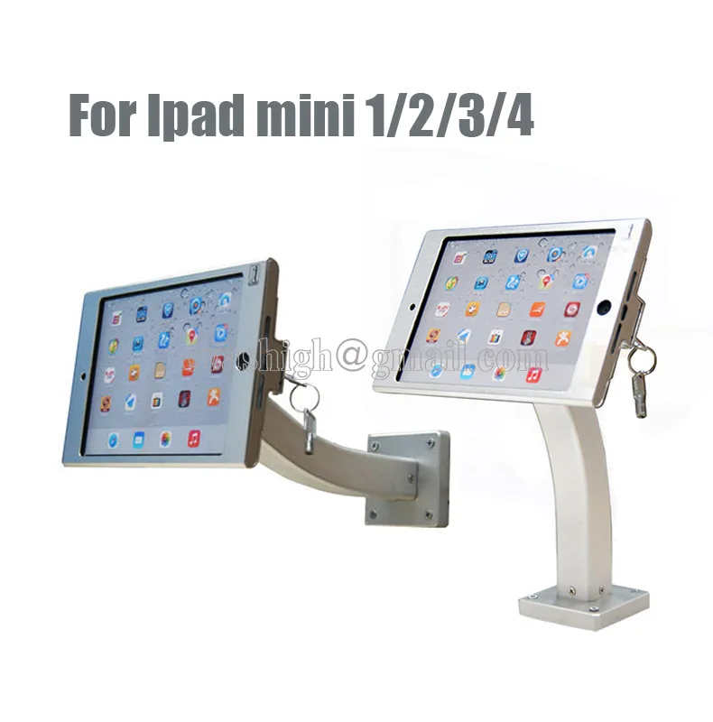 Buy Aluminum ipad tablet security lock wall mount case table display kiosk
