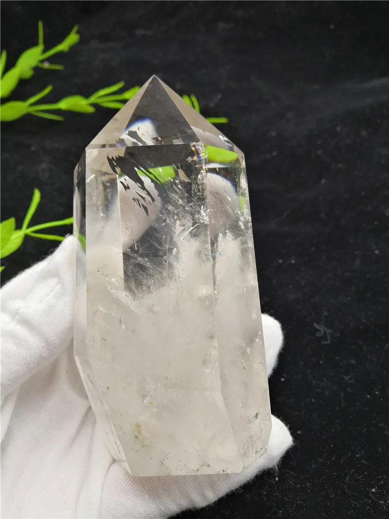 VERY BIG !444G Natural Clear White crystal Quartz Stone Point Crystal