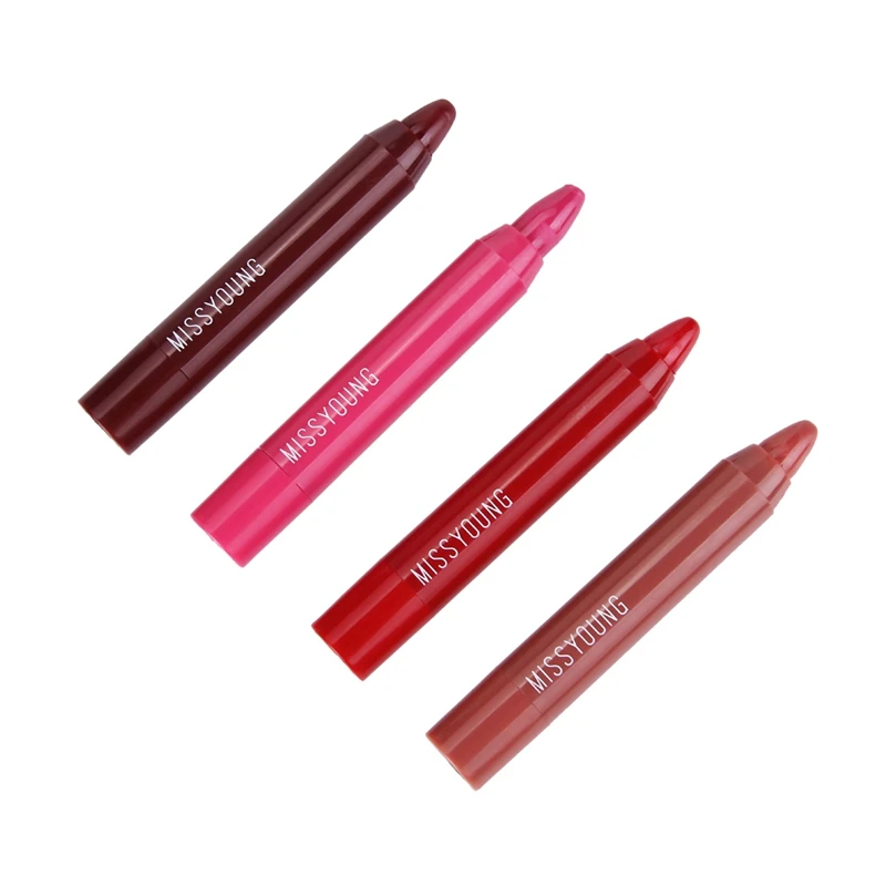 

Missyoung 4 Piece Set Four-Color Lip Pencil Multi-Purpose Smooth Lipstick Pen Lipstick Set Easy To Wear Long-Lasting Lipstick